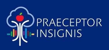 Oficiální logo soutěže s latinským názvem Praeceptor insignis.