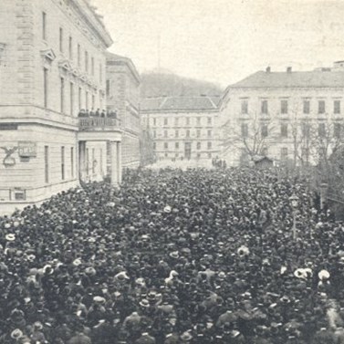 Manifestace za druhou českou univerzitu v Brně 8. 11. 1913