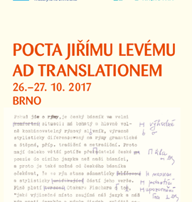 2017 Pocta Jiřímu Levému - Ad translationem