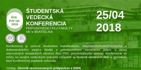 Studentská vědecká konference PriF UK 2018