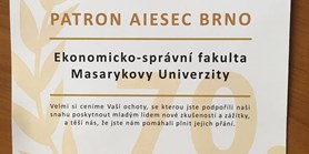 The faculty was awarded by AIESEC Brno