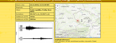 Seismologický informační displej