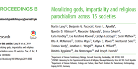 New article testing the influence of moralizing gods on intragroup and intergroup cooperation