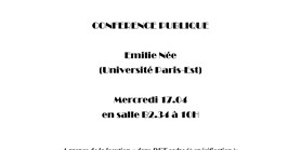 Emilie Née  -&#160;conférence publique (17/4/2019) 