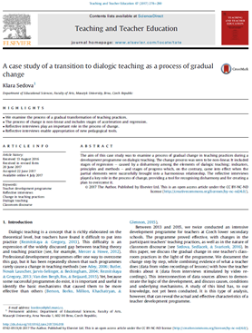 A&#160;case study of a&#160;transition to dialogic teaching as a&#160;process of gradual change