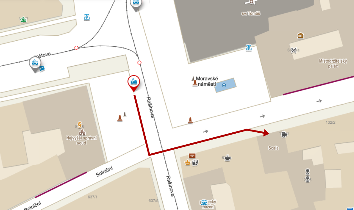 Česká – nejbližší zastávka MHD