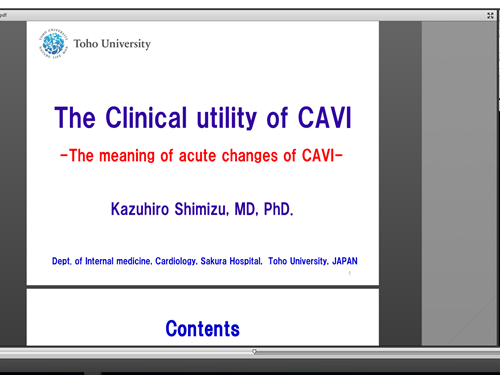 Presentation Kazuhiro Shimizu, MD. PhD., Toho University Sakura Medical Center, Japan
