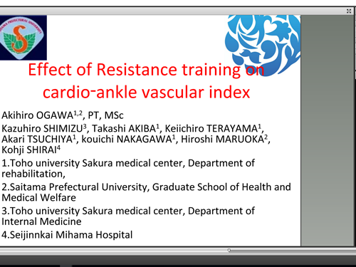Presentation Akihiro Ogawa, PT, MSC., Toho University Sakura Medical Center, Japan