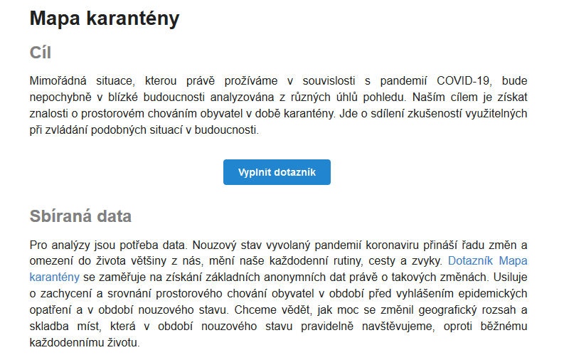 MAPA KARANTÉNY