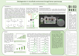 Dehalogenation in microfluidic environment through Raman spectroscopy