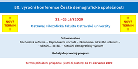 Konference České demografické společnosti: 23.-25. září 2020