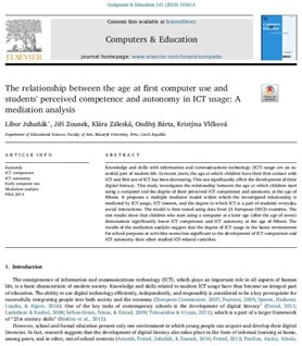 The relationship between the age at first computer use and students' perceived competence and autonomy in ICT usage: A&#160;mediation analysis