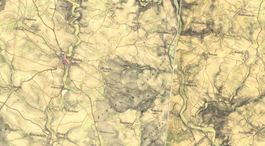 (Obr. 2) Černé lesy na druhém vojenském mapování.