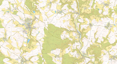 (Obr. 3) Černé lesy na základní mapě 1:10 000.