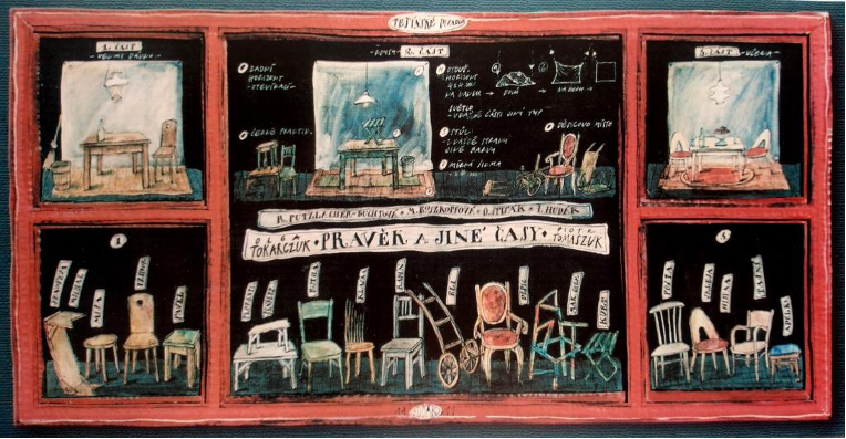 Pohlednice se scénickým návrhem Ivana Hudáka.