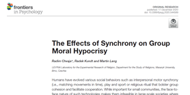 Synchrony and group moral hypocrisy