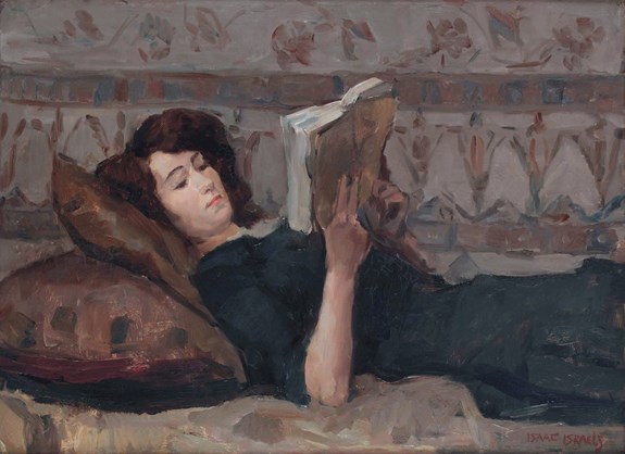 Girl reading on the sofa (Isaac Israëls, 1920)
