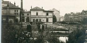 The same point of view: MU Faculty of Science then and now – the view from the garden on Veveří Street