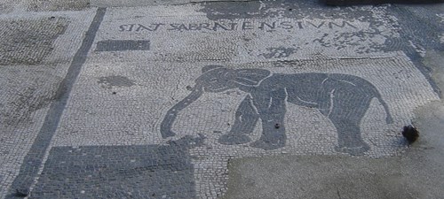 Mozaika spolku obchodníků z libyjského města Sabratha (Ostia)