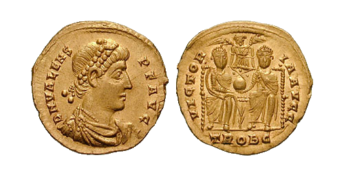 Solidus císaře Valenta (365–⁠378).