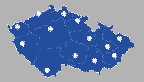 Tady všude v ČR se nacházejí Eurocentra.