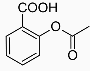Chemická struktura kyseliny acetylsalicylové