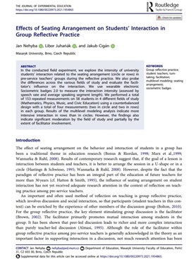 Effects of Seating Arrangement on Students' Interaction in Group Reflective Practice