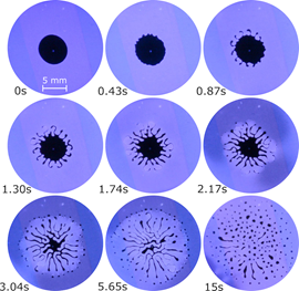 Viscous droplet in nonthermal plasma: Instability, fingering process, and droplet fragmentation