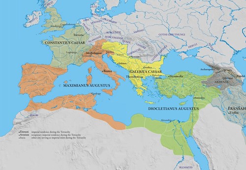 Tetrarchie v r. 293–⁠305 n. l., začátek dominátu.