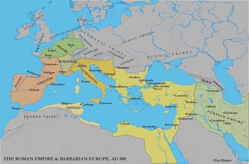 Nástupnické státy v r. 526 n. l.