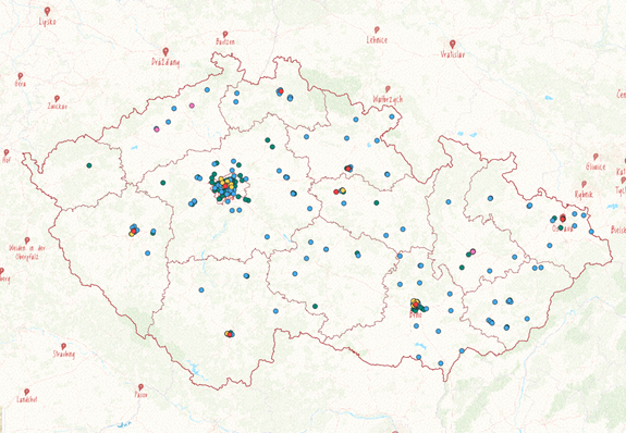 Ukázka interaktivní mapy francouzštiny