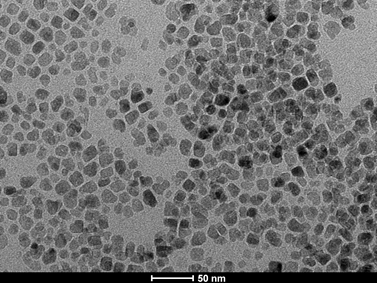 TEM micrograph of copper nanoparticles before their deposition on silica