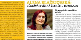 Alena Blažejovská: Zůstávám věrná Českému rozhlasu