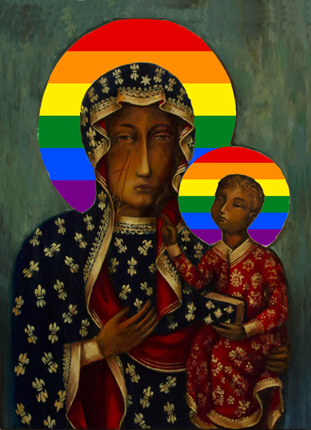 Duhová madona. Foto: Rainbow Black Madonna of Częstochowa, autor neznámý, Wikipedia Commons, CC0 1.0