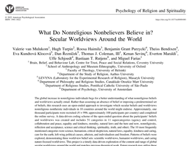 What do nonbelievers believe in?