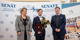 Dominik Hrebík receives the Medal of the Ministery of Education, Youth and Sports 