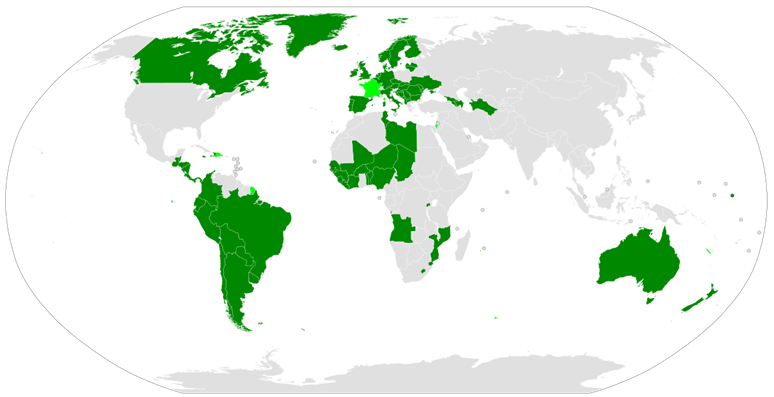 Smluvní státy Úmluvy o právním postavení osob bez státní příslušnosti. Foto: CRS members, Ratherous, 15. leden 2020, Wikimedia Commons, CC BY-SA 4.0
