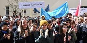 K&#160;protestnímu setkání v&#160;Olomouci se připojila také delegace z&#160;naší fakulty