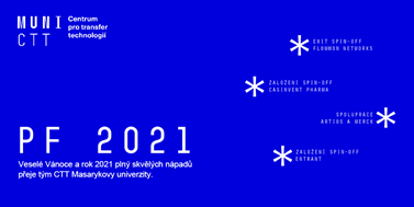 Veselé Vánoce a&#160;rok 2021 plný skvělých nápadů přeje tým CTT Masarykovy univerzity.