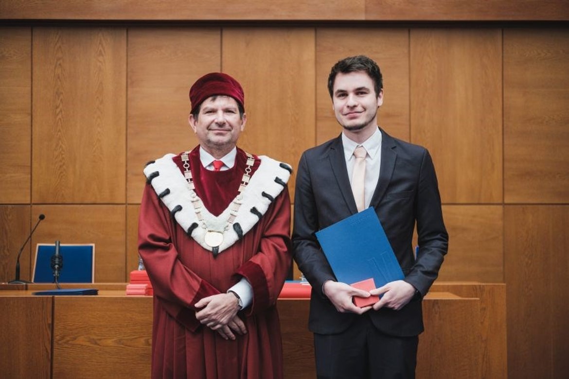 Martin Toul received the Rector's Award 2023 for Outstanding Students in Doctoral Programmes . Photo: Martin Indruch.