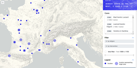 Map of Early Heresy cases in the West, c.1000-c.1150