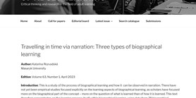 Travelling in time via narration: Three types of biographical learning