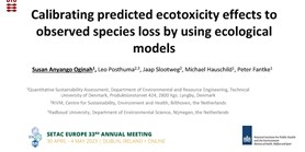 Calibrating predicted ecotoxicity effects to observed species loss by using ecological models
