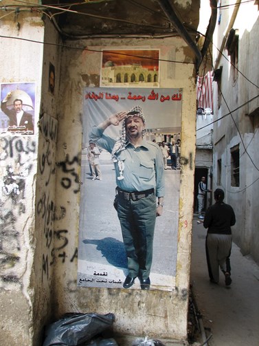 Portrét Jásira Arafata v palestínskom utečeneckom tábore. Foto: Marek Čejka