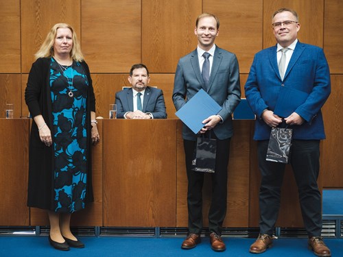 Zleva: prof. Šárka Pospíšilová, prof. Martin Bareš, dr. Michael Kroker a prof. Petr Vašina