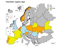 Example of different assignments of one species in different countries. We use all available sources, compare and revise them critically,  and decide on the final residence and invasion status of the species in individual European regions.
