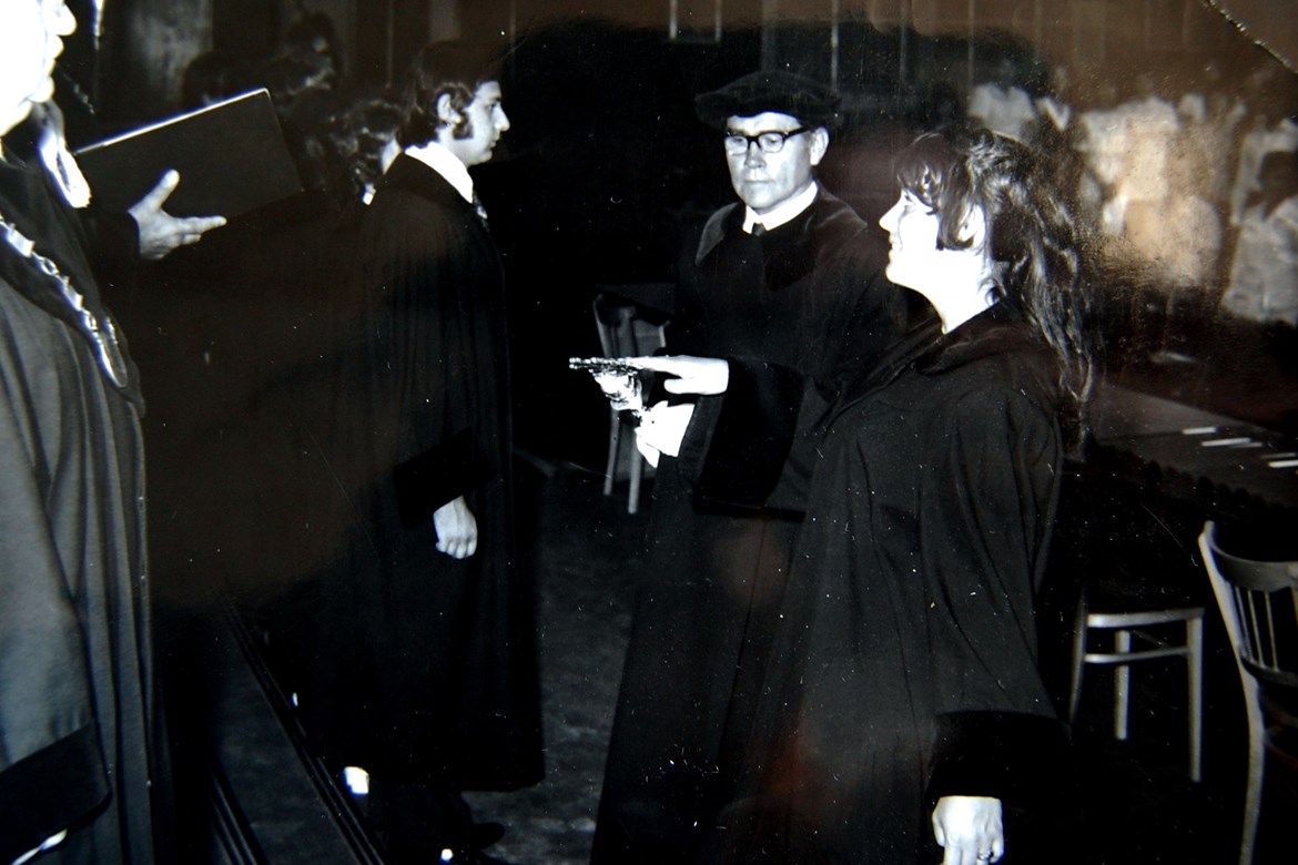 Jindřiška Dvořáková u promoce v roce 1973.