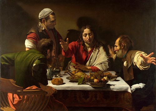 Caravaggio, Večeře v Emauzích, okolo 1601.