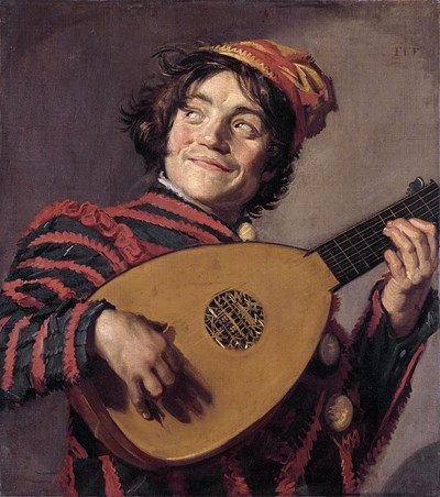 Franz Hals, Šašek s loutnou, 1620–28.