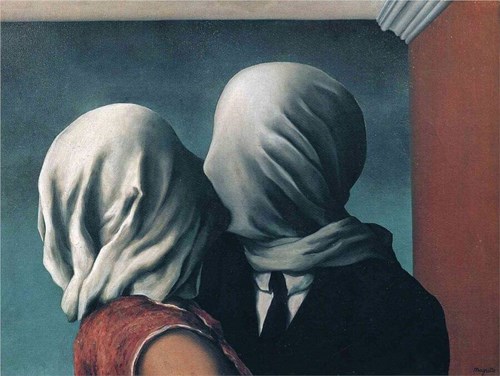 René Magritte, Milenci 2, 1928, Museum of Modern Art, New York.